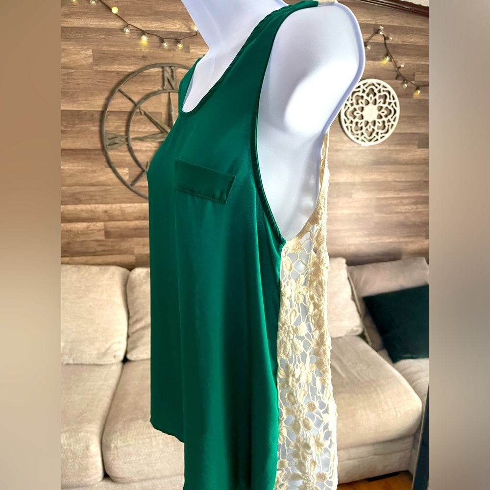 D’Closet Emerald Green Boutique Top with Crotchet Back